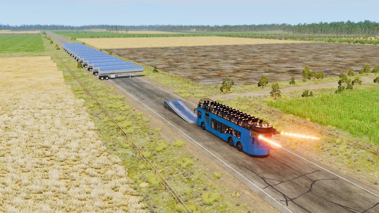 BeamNG.drive-Who can jump over 16 tanker trucks?