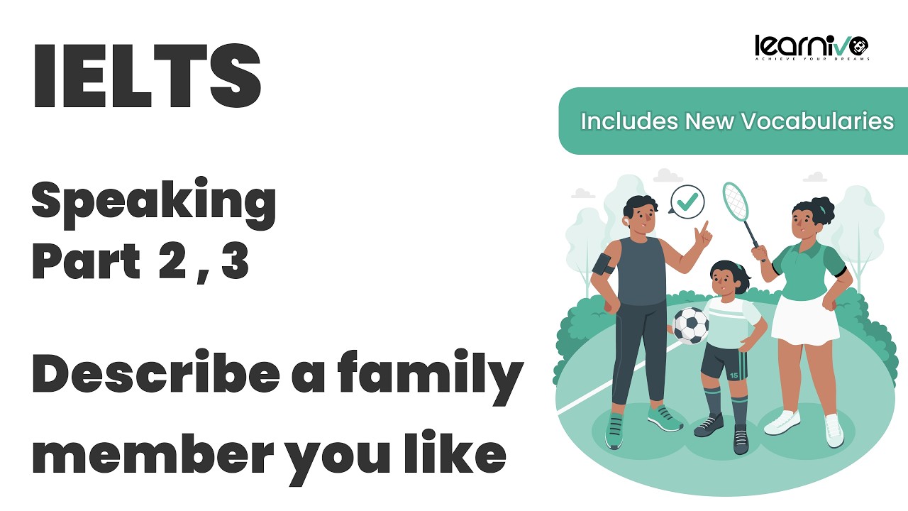 IELTS Speaking Part 2 & 3 | Describe a Family Member You Like | Learnivo #ieltsspeaking #ieltsexam
