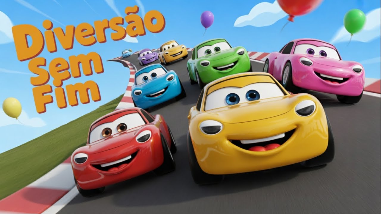 Divers&atilde;o Sem Fim: Carros Coloridos na Estrada!