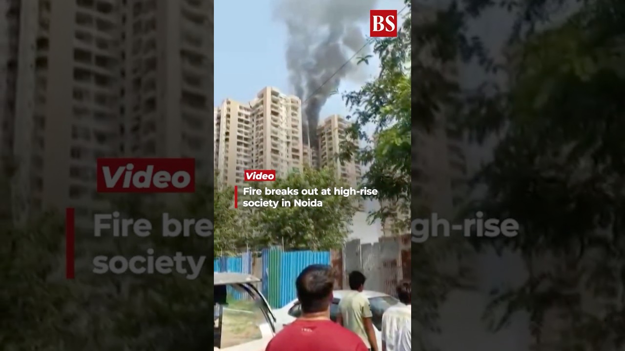 Watch video: Fire breaks out at high-rise society in Noida