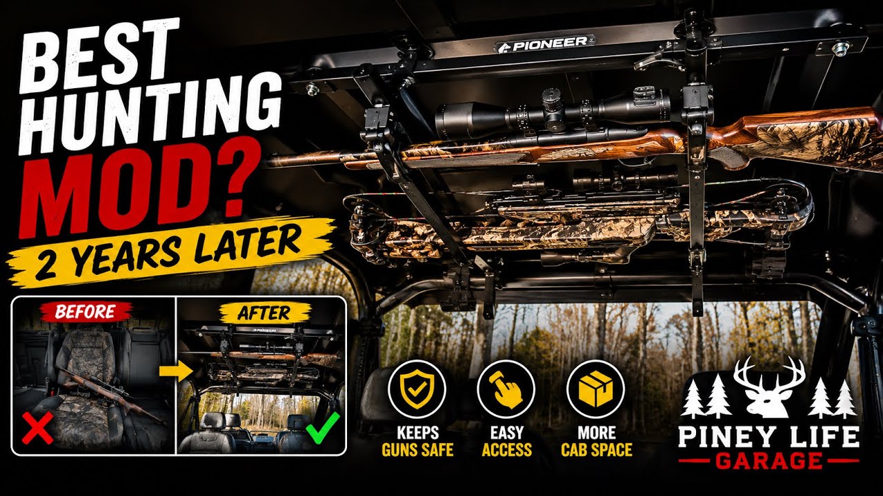 Honda pioneer 1000-5  Seizmik overhead gun rack for utv 2 year review