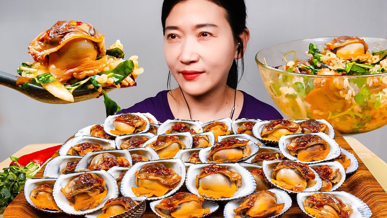 ARK CLAMS BIBIMBAP пибимбап мукбанг ASMR MUKBANG EATING SOUNDS