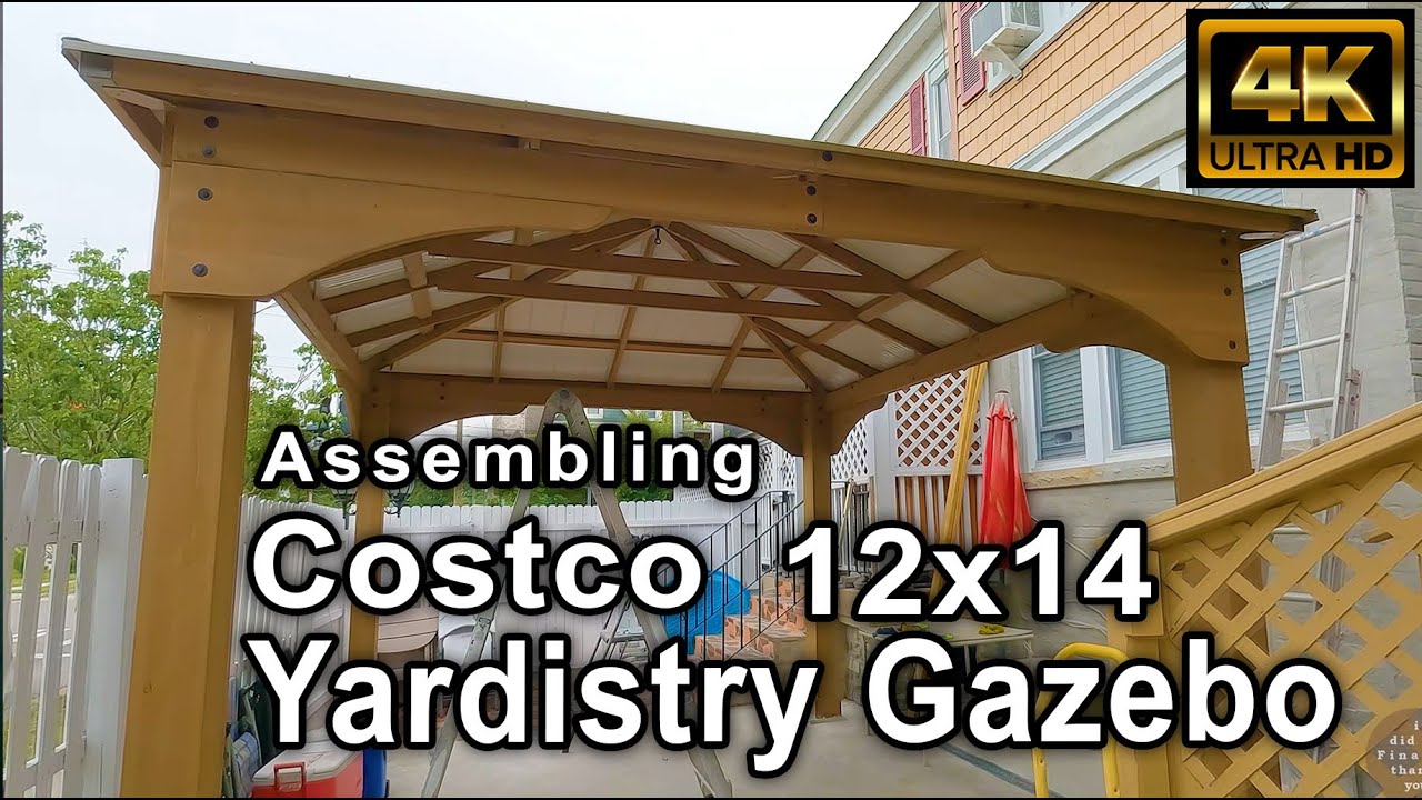 [4K] Costco Yardistry 12x14 Gazebo Assembly Time Lapse | Unbox and Tips | GoPro Max, GoPro Hero 10
