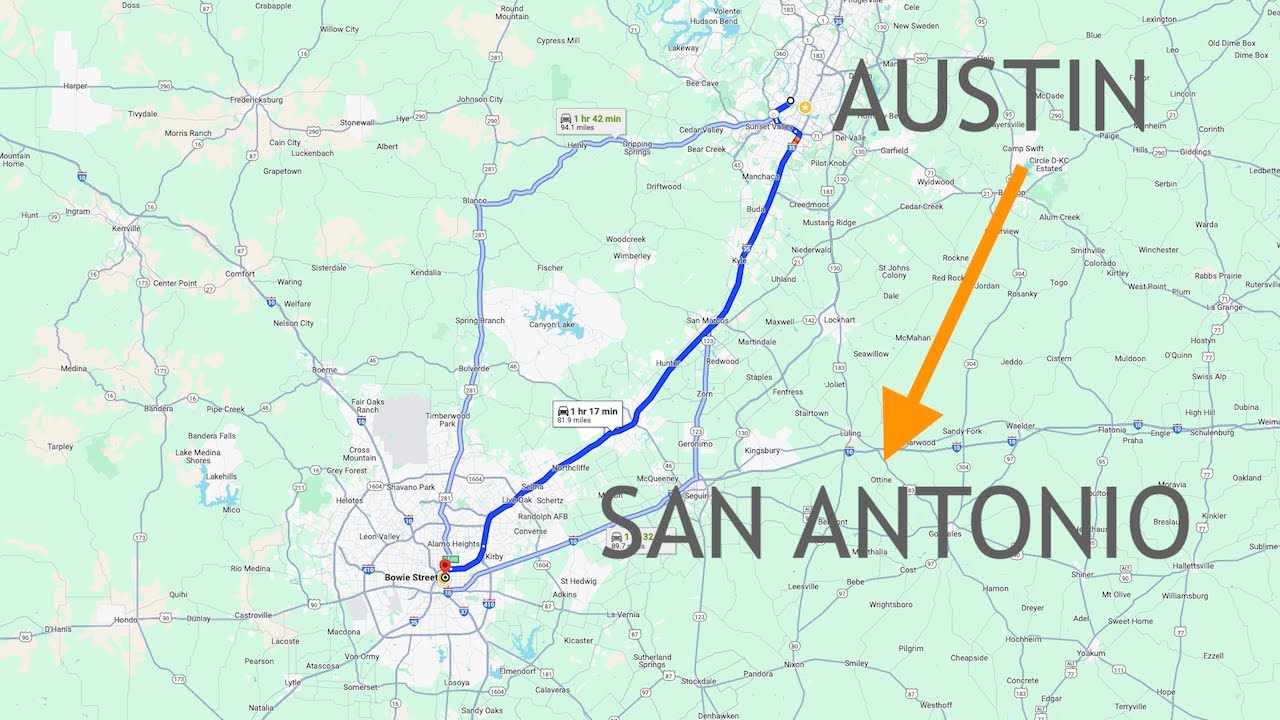 Austin to San Antonio Texas 4K - Road Trip Drive