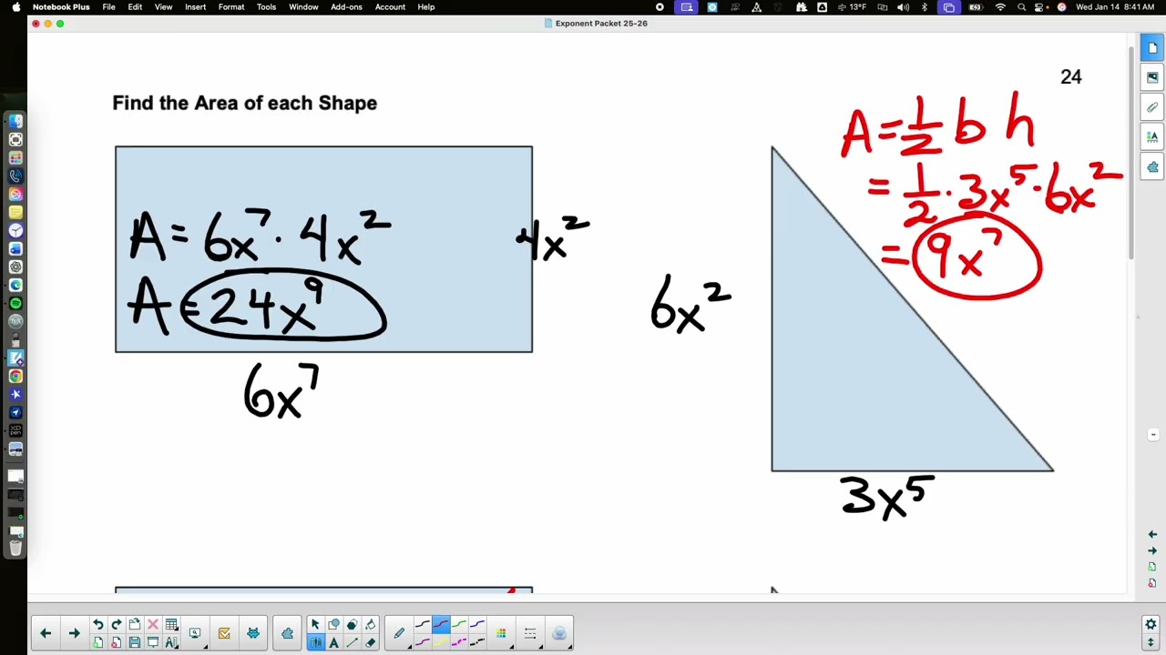 Area from Expressions