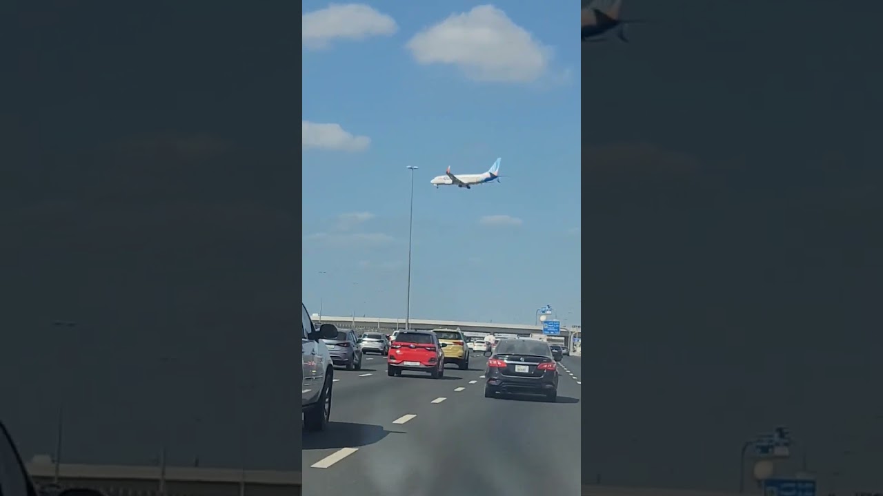 shaikh muhammad bin zyad raod fly dubai plane arrived in dubai DXB #dubaiairport