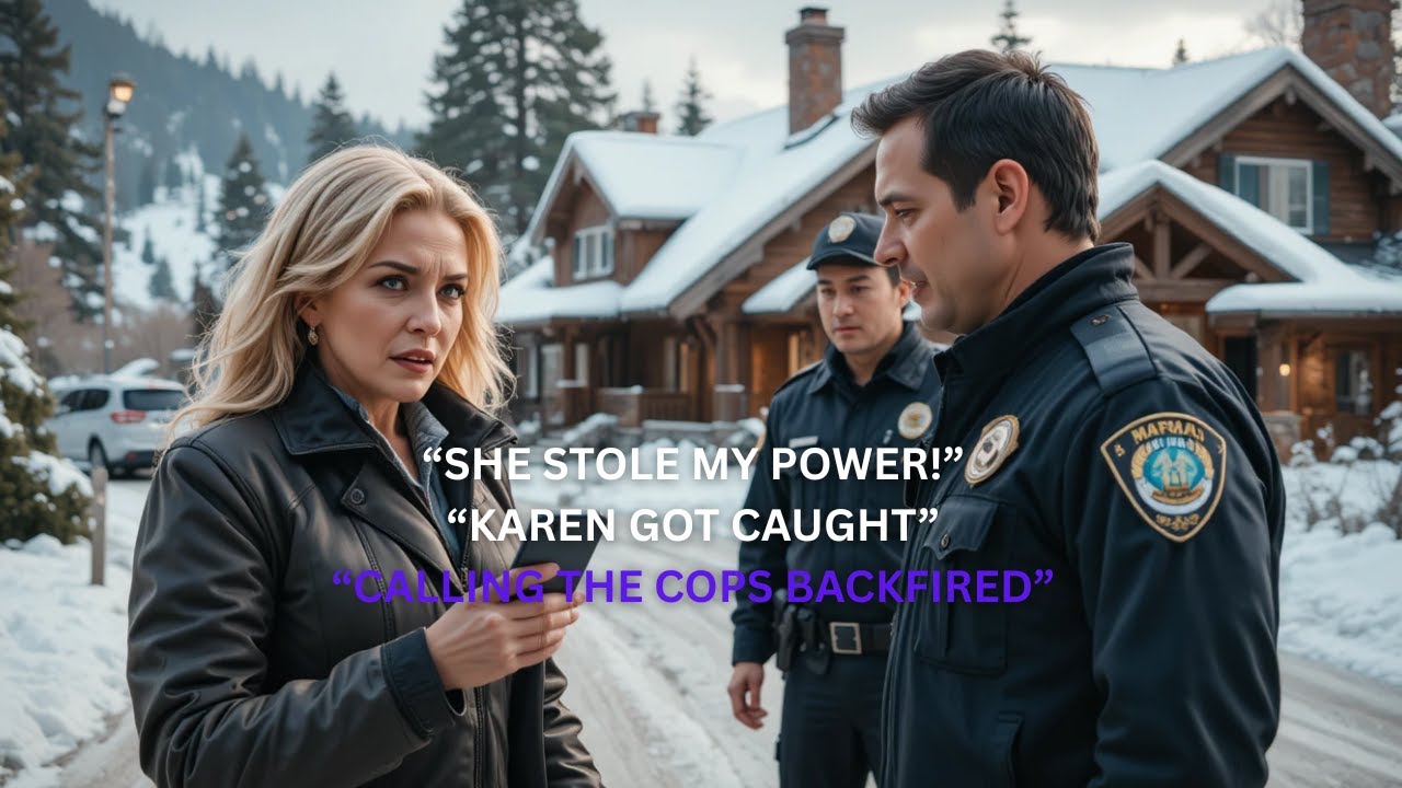 I Exposed Karen Secretly Stealing Power From My Mountain Home — Then She Called the Cops on Me! ⚡🚔