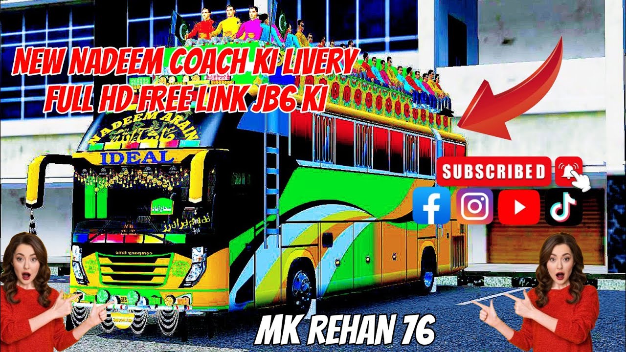New Nabeem Coach Livery Free link🔗🔗 Password in the video MKREHAN76 🥰🥰Bus  Simulator Indonesia