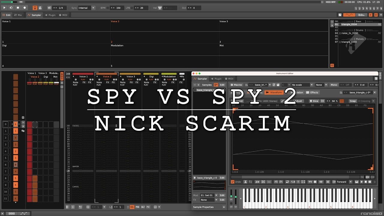 Nick Scarim: Spy vs Spy 2 [C64 cover in Renoise] 🎹