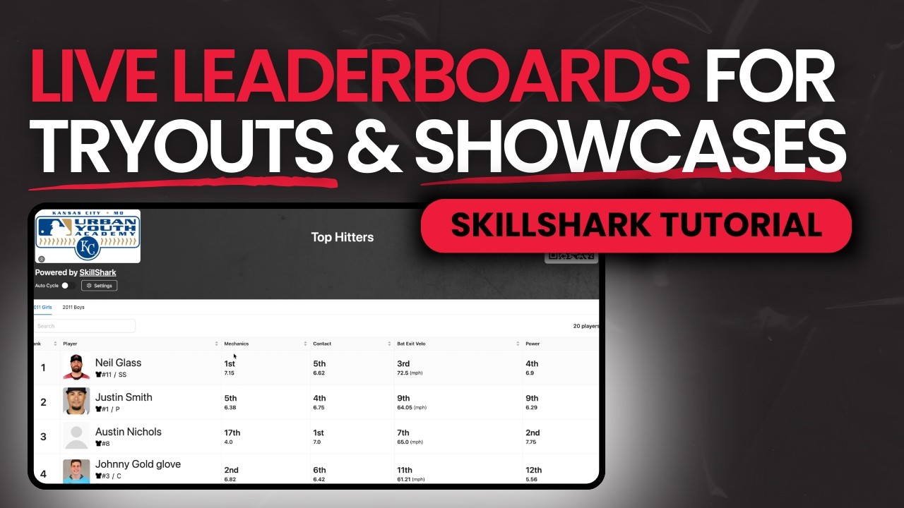 How to Create Leaderboards in SkillShark | Display Live Rankings at Tryouts, Camps & Showcases