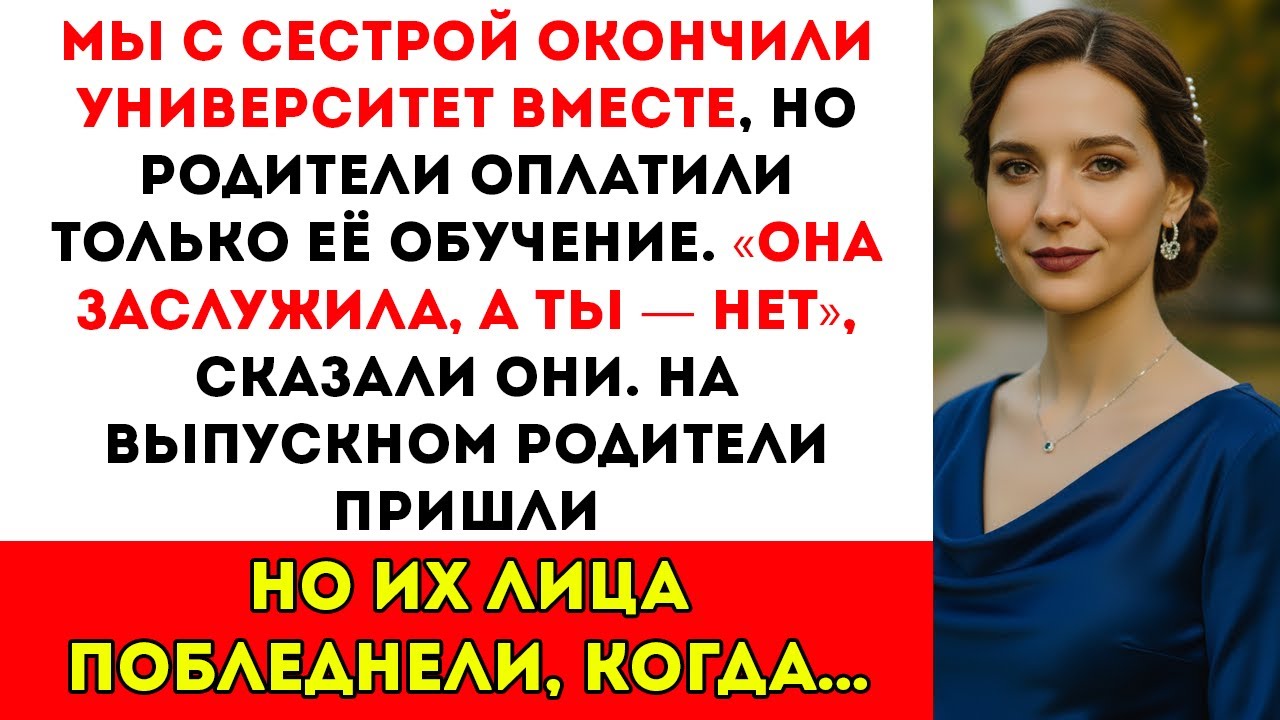 Мои родители оплатили колледж моей сестры, но не мой. На выпускном их лица побледнели, когда...