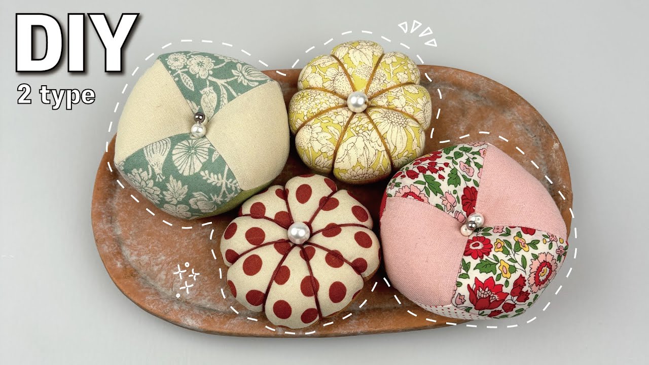 DIY Pumpkin Pin Cushion Sewing Tutorial | Two Easy Ways / 재봉 초보도 가능한 호박핀쿠션 재봉 2가지 방법