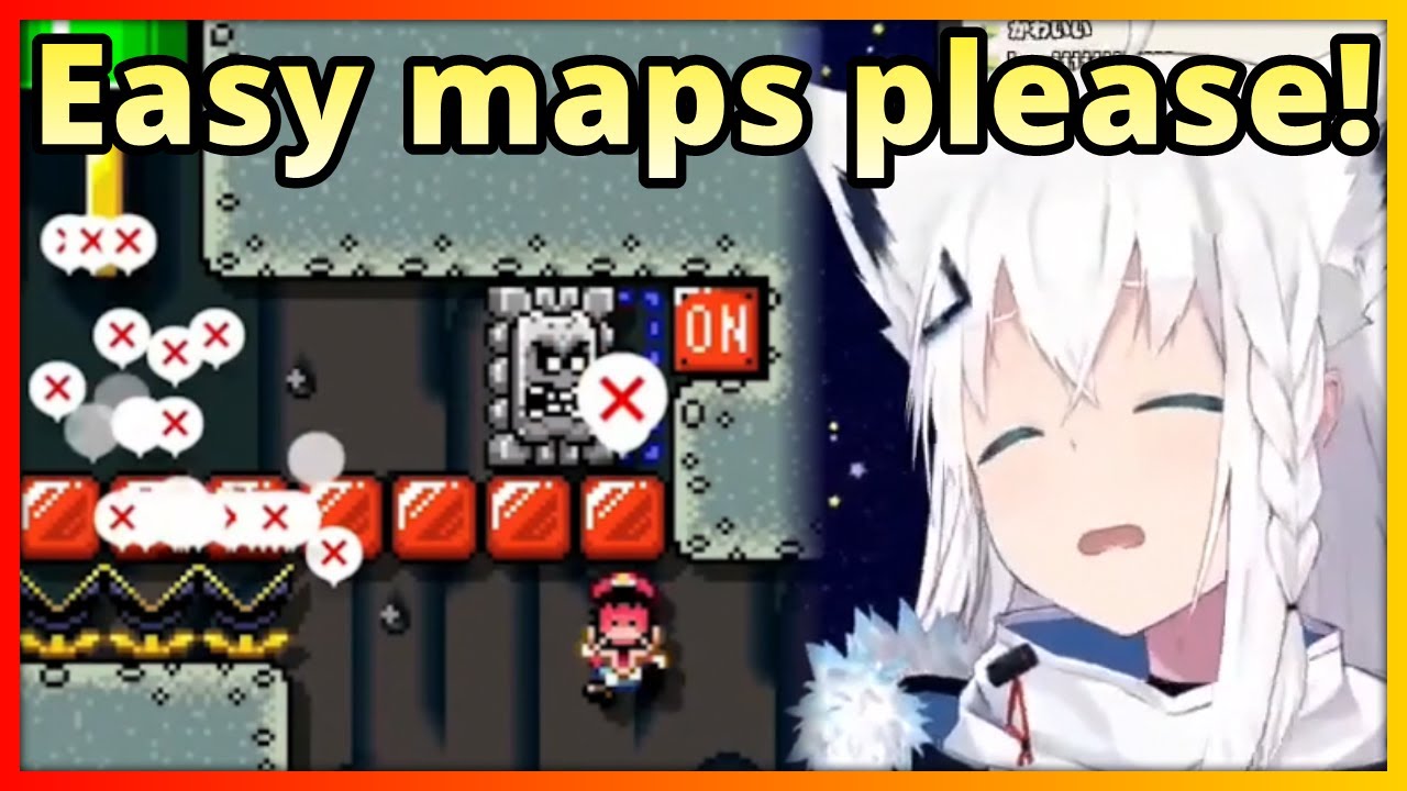 Fubuki playing fan-submitted levels and the Megalovania level in Mario Maker!【Hololive / ENG SUB】
