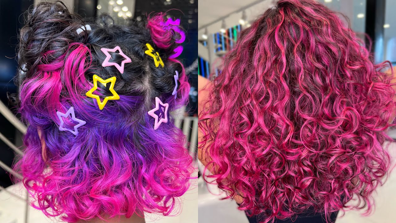 OS MAIS INCRÍVEIS CABELOS COLORIDOS 💜 TRANSFORMAÇÕES 💜  CABELOS COLORIDOS CACHEADOS