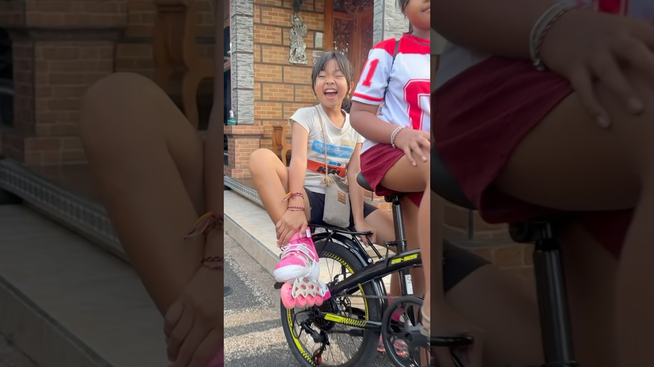 Bisa gak ya?!! Mesya pake Sepatu Roda Ban di Tengah | Resya Mesya