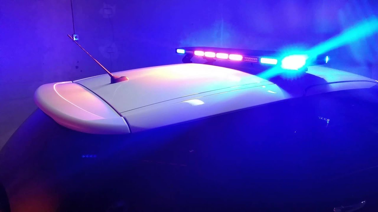 Rampe lumineuse Police LED bleu avec rampe à défilement orange