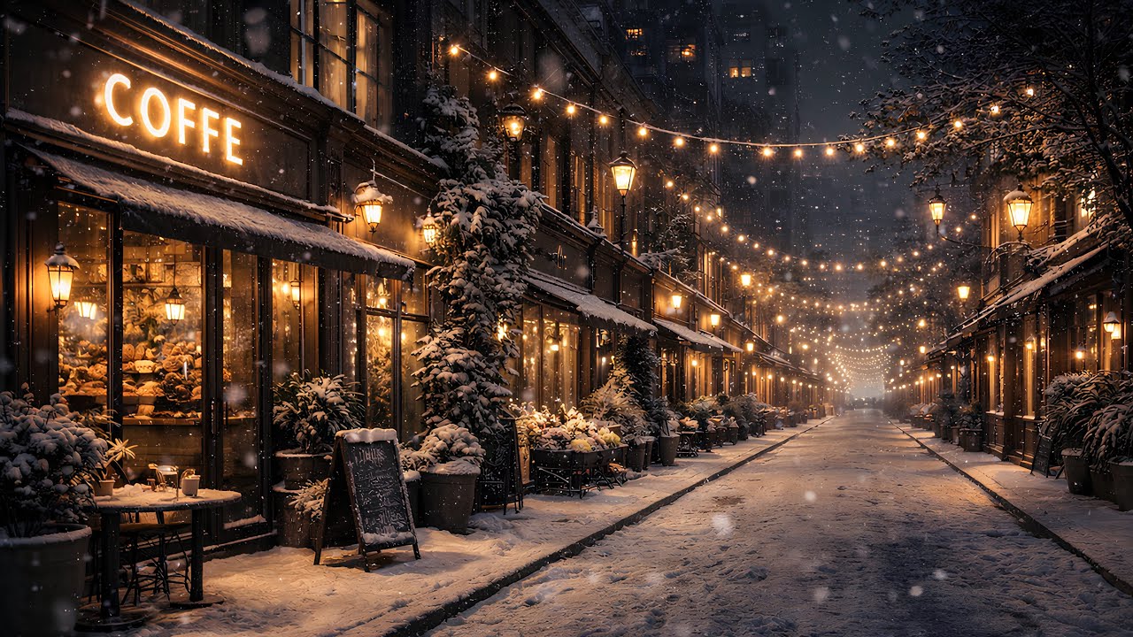 Midnight Coffee Jazz ☕ | Cozy Winter Night in the City