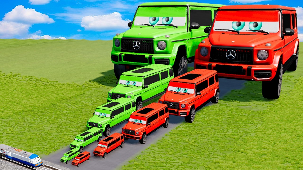 Big & Small Colors Long Vizor VS Trains Thomas | BeamNG.drive