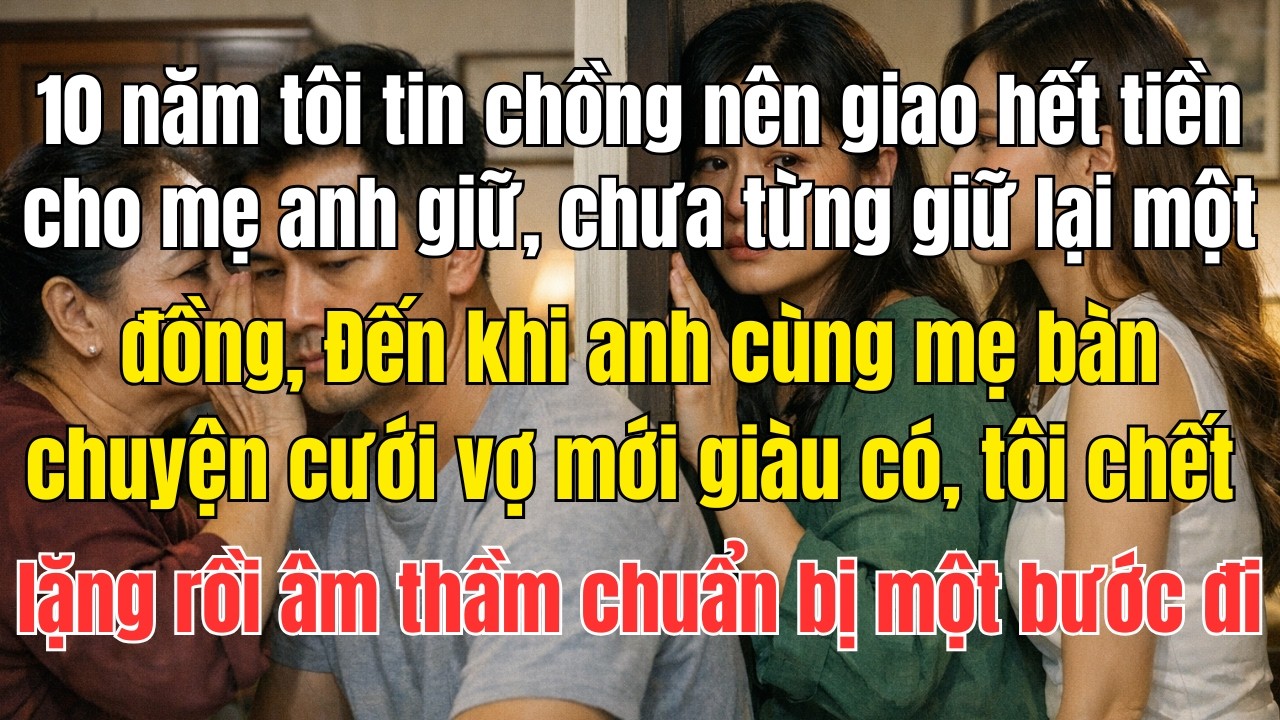 10 năm tôi tin chồng nên giao hết tiền cho mẹ anh giữ, chưa từng giữ lại một đồng Đến khi anh cùng..