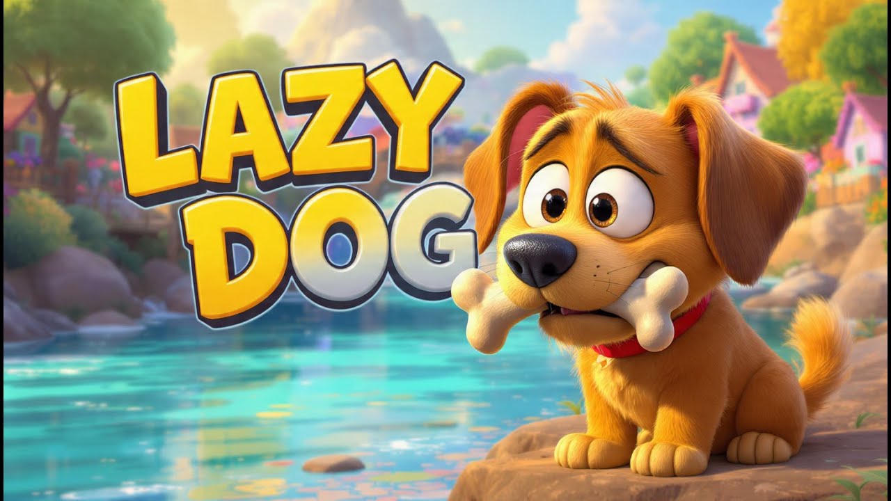 The Lazy Dog and the River 🐶🌊 | Kids Moral Story | Focus on What You HaveThe Lazy Dog's Lesson 1