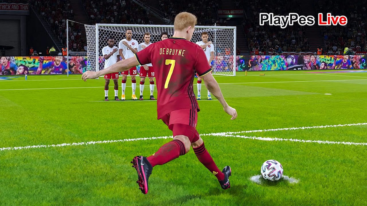 PES 2021 - Belgium vs Denmark - Full Match & De Bruyne Free Kick Goal - Gameplay PC