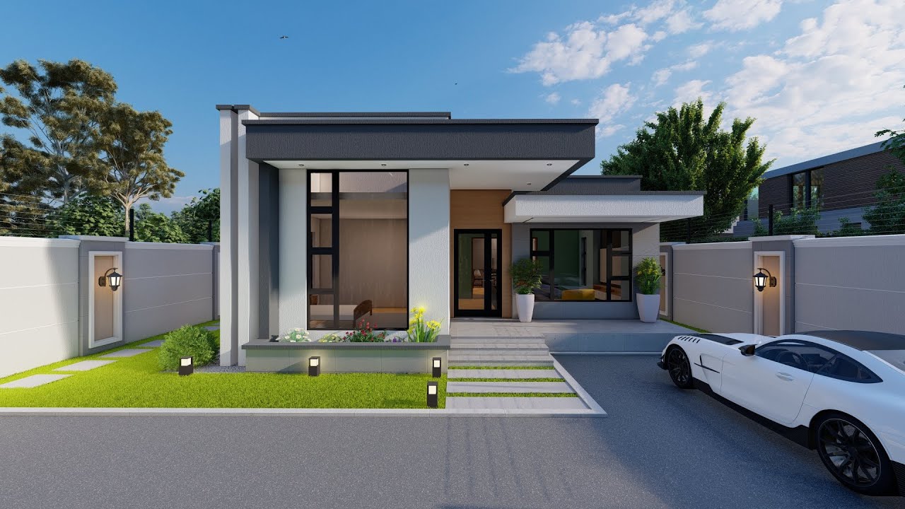 SIMPLE MODERN HOUSE | 4 BEDROOM SINGLE STOREY | FLAT ROOF