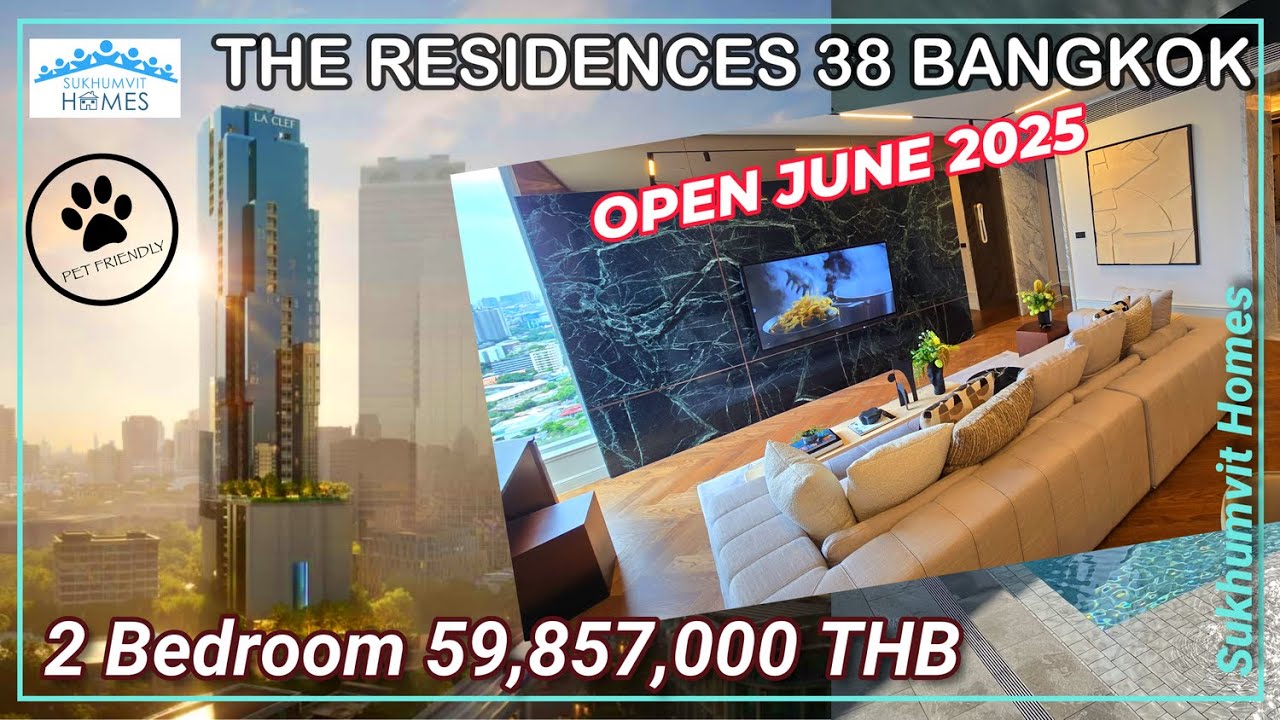 The residences 38 Bangkok Thonglor NEW Building 2 Bedroom for Sale 59,857,000 THB