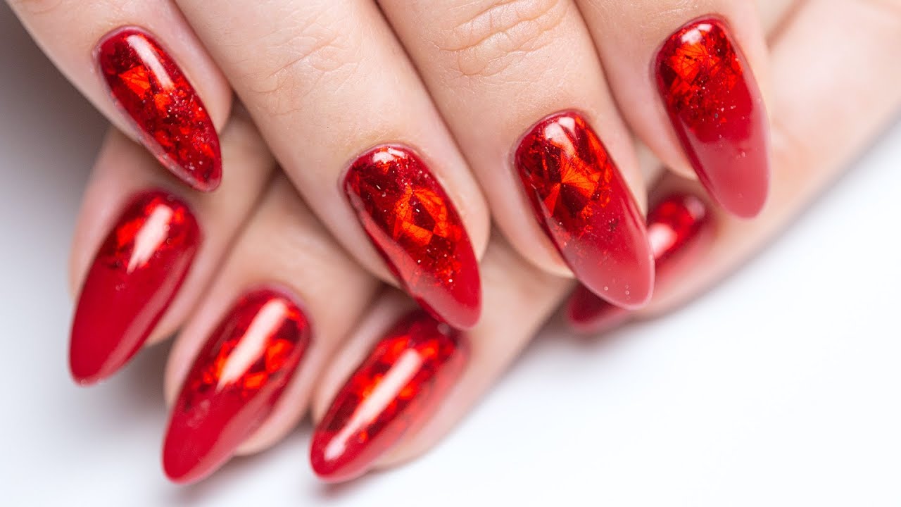 METALICZNE PAZNOKCIE - folia transferowa vs flakes effect