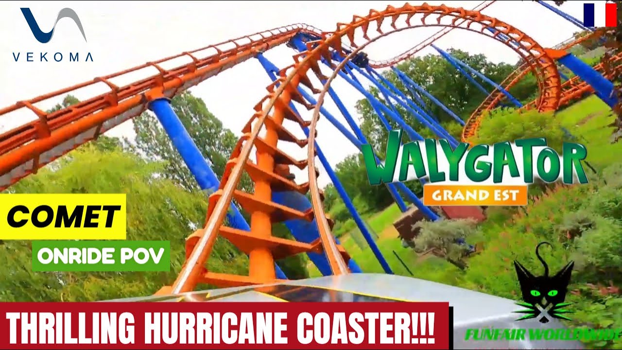Thrilling COMET Hurricane Coaster at Walygator Grand Est 2024! 🇫🇷