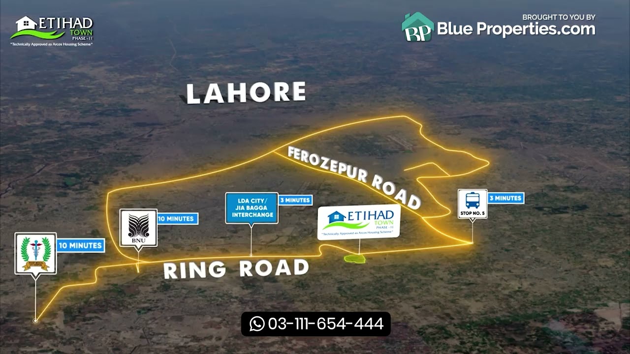 Location Map | Etihad Town Phase-II | BlueProperties.com