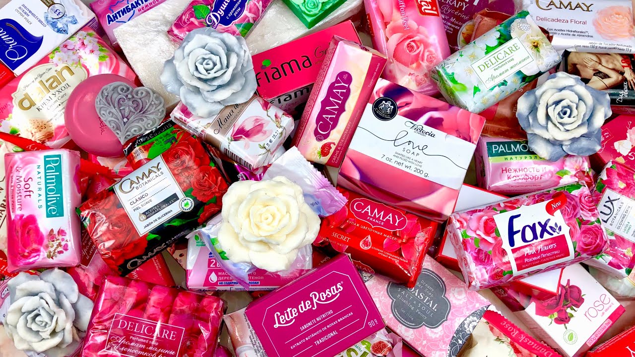 Valentine's Flowers & Fruits ASMR SOAP HAUL Unboxing Unwrapping Opening 100 + International Soaps