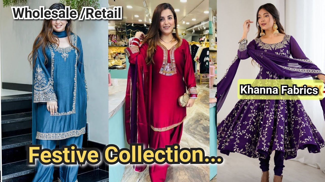 Apne Festival 🔥ko Banaye or khoobsurat| Designer dresses from khanna Fabrics 
