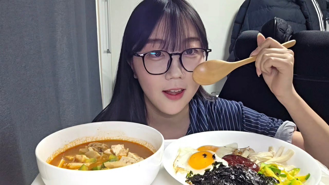 [ASMR] 한식 최강 조합🔥 비빔밥 & 차돌된장찌개 #asmr 먹방 Bibimbap & Beef Doenjang Jjigae ASMR Mukbang