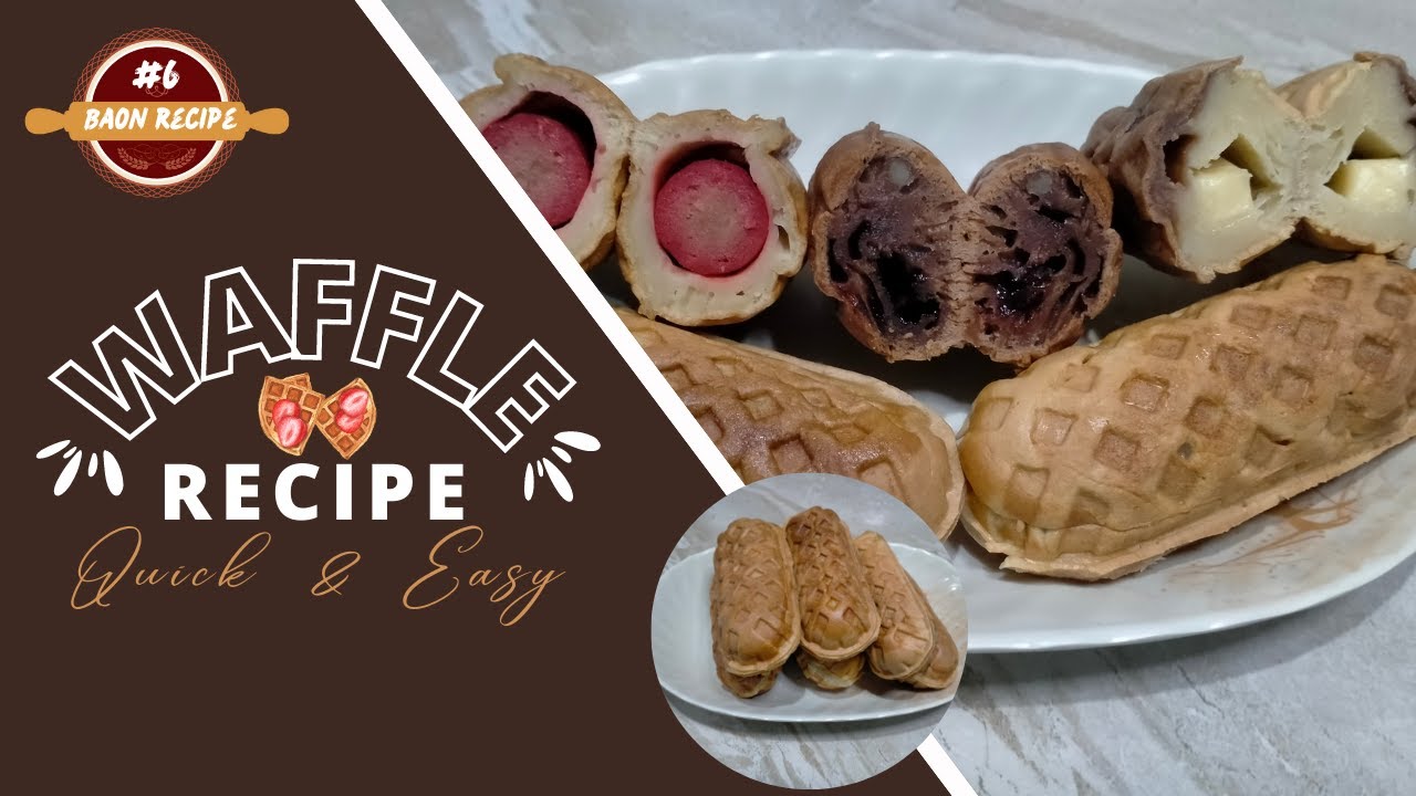 Baon Recipe #6 - Easy Hotdog, Cheese & Chocolate Waffle I Quick & Easy #waffle #waffles