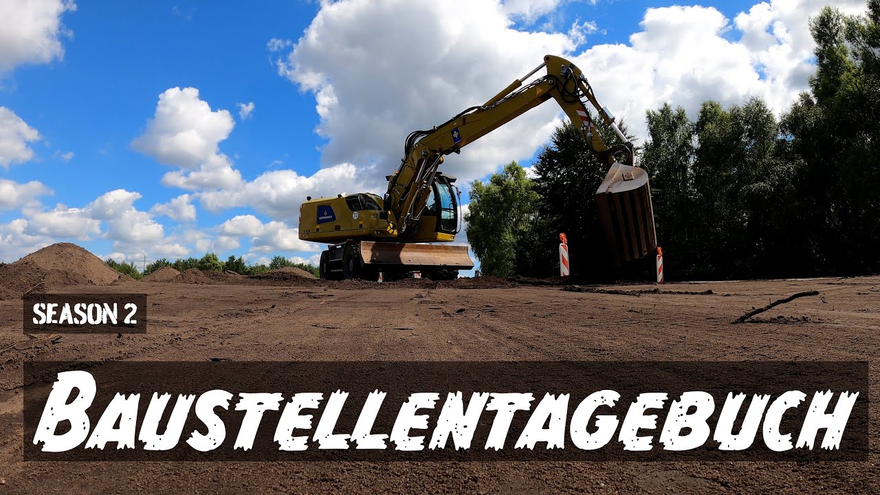 Baustellentagebuch #9 | Zwei Baugruben - ein Video + Oberboden andecken mit Liebherr A920