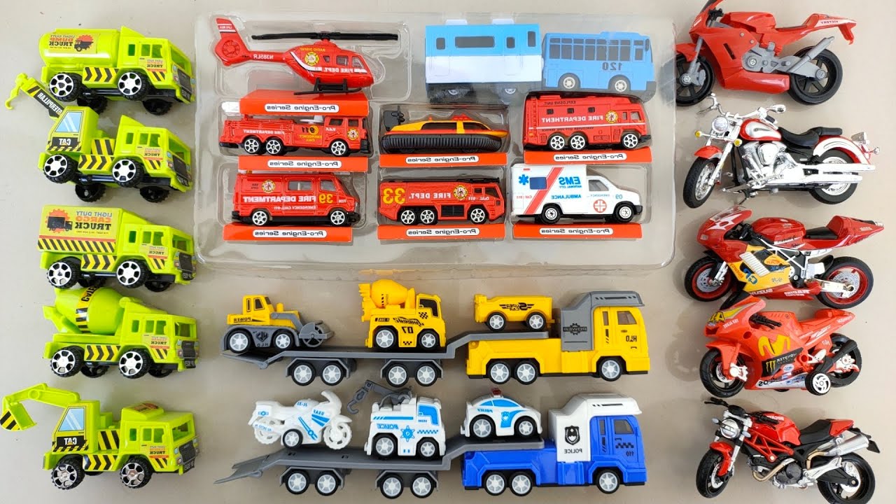 Mobil Polisi, Truk Konstruksi, Truk Pemadam, Bus Tayo, Motor-Motoran