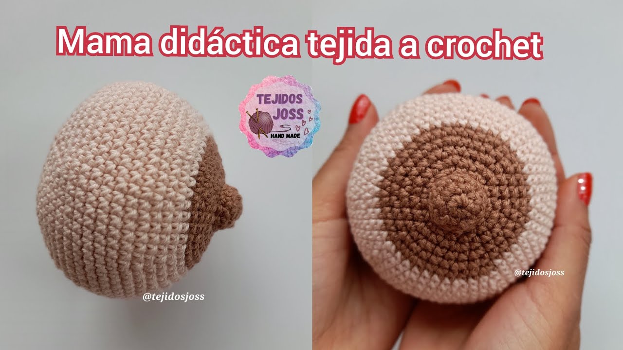 Mama/Seno/Pecho/Teta didáctica amigurumi tejida a Crochet