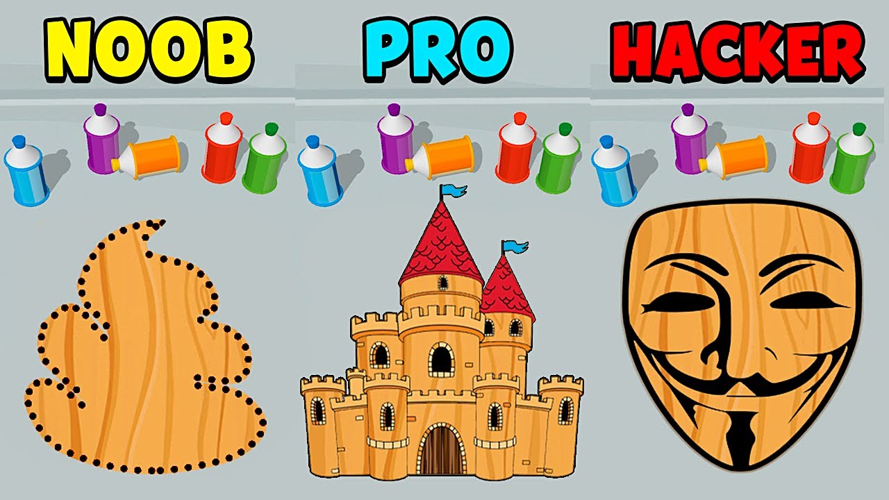 NOOB vs PRO vs HACKER - Cut and Paint