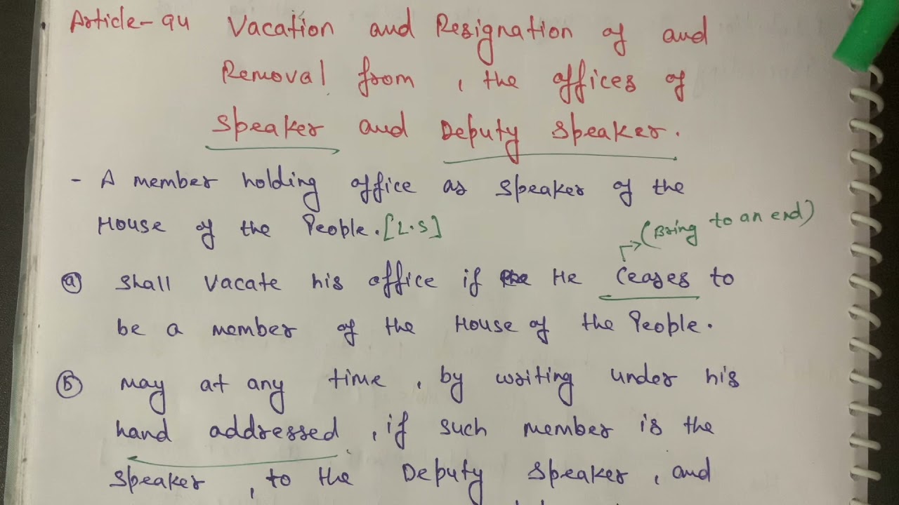 Article 94 constitution of india