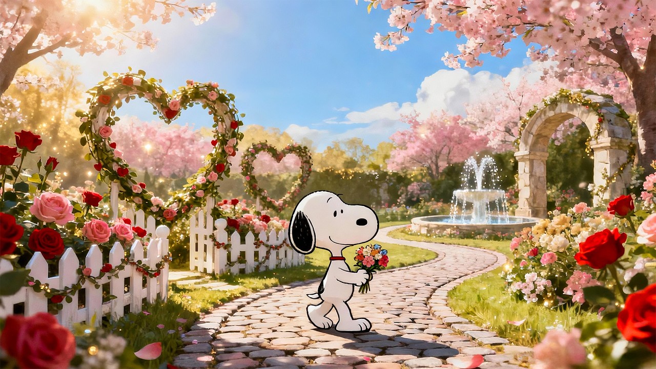 Snoopy’s Valentine Morning 💝 Calm Lofi Music for Relaxing & Studying 🌷 Soft Lofi Beats for Focus