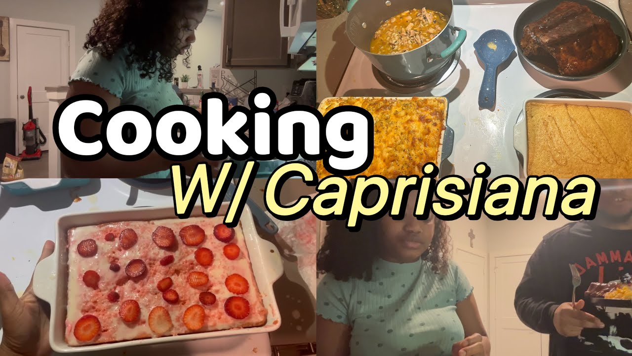 Cooking Sunday Dinner🍽️ W/ Caprisiana ✨: Ribs, Mac & Cheese, Cornbread, and Tres Leches Cake Recipe🎂