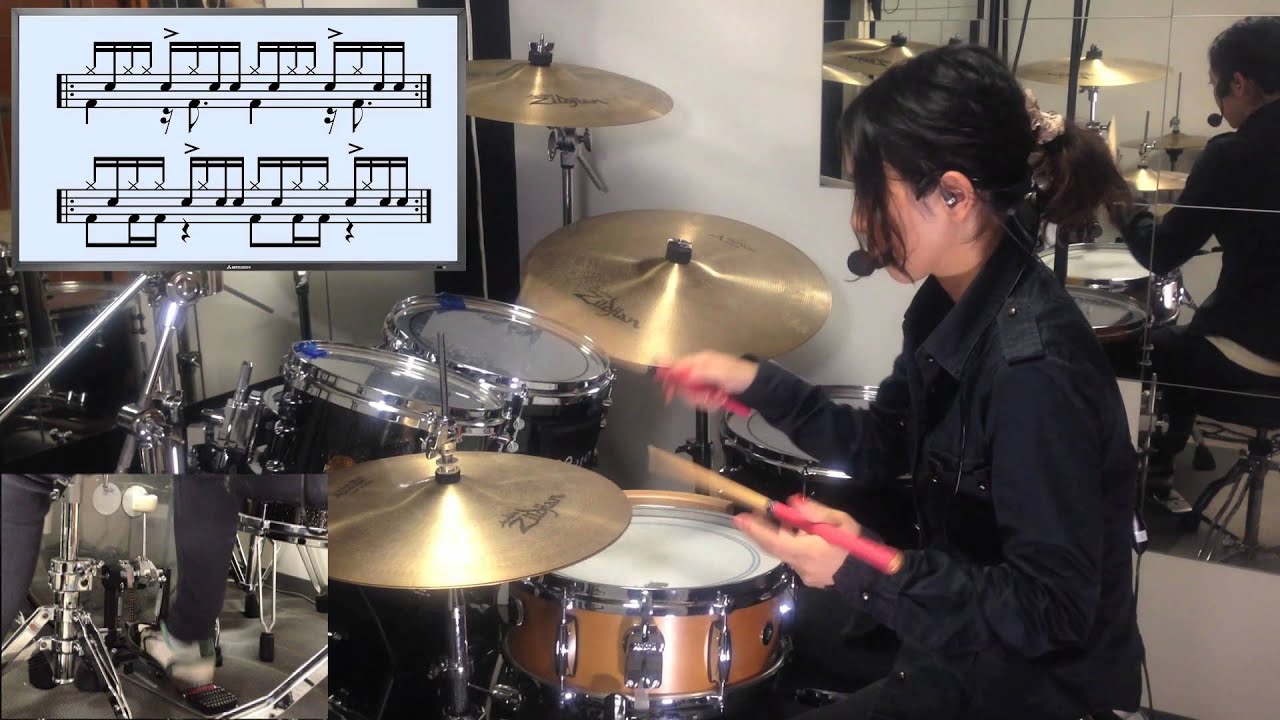 ムールドラムスチューブ 　ドラムセットでパラディドル　(Paradiddles on the drum set)