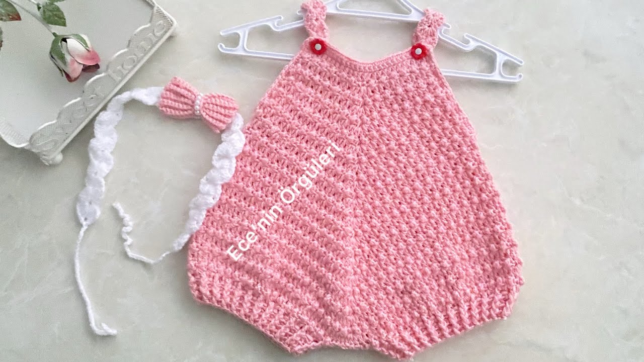 Crochet Salopette overalls for Baby Girls and Boys /Tığ işi Güzel Salopet Tulum/3 ay