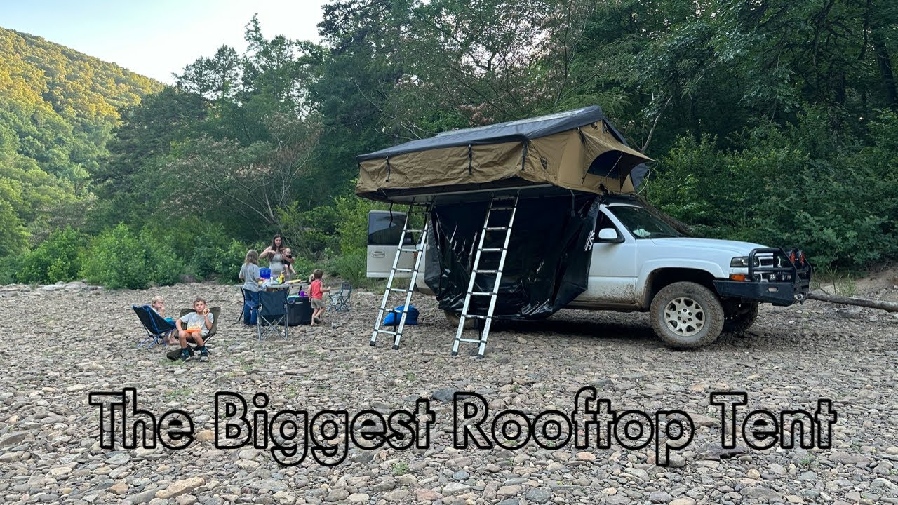 Setting up the World's Largest Rooftop Tent - CVT Tents 3 Sisters Tent