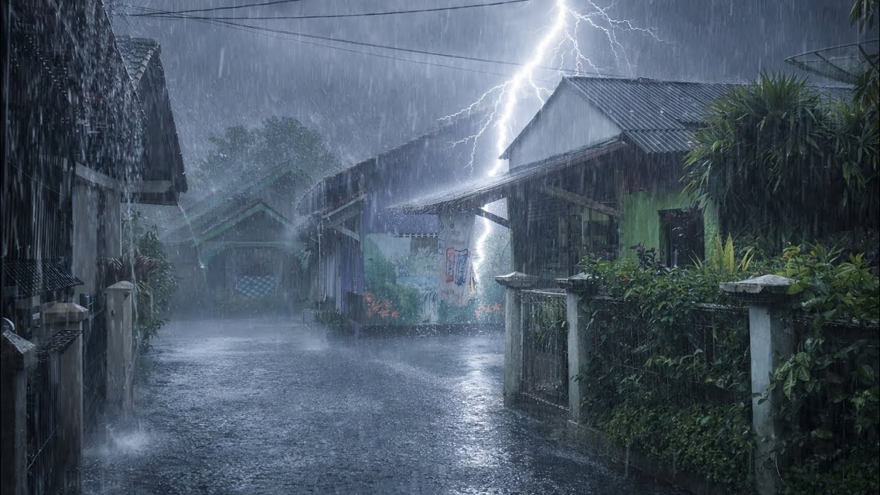 HEAVY RAIN IN RURAL INDONESIA || SUDDENLY INTO A DEEP SLEEP