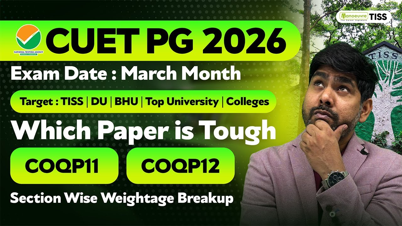 CUET PG 2026 Exam Date | Which Paper Is Tough ? COQP11 Or COQP12 | Section Wise Weightage.
