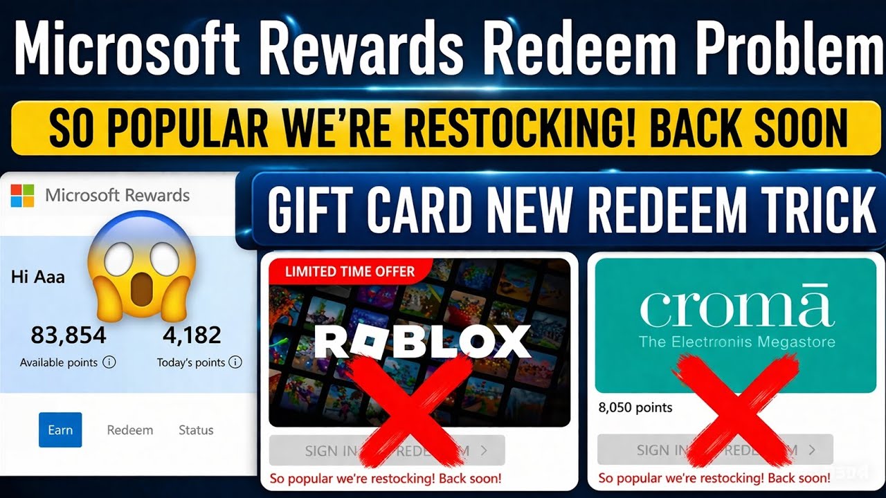 Microsoft Rewards Overwatch Gift Card Order DECLINED | Redeem In-Progress|Croma Cards Out of Stock| 