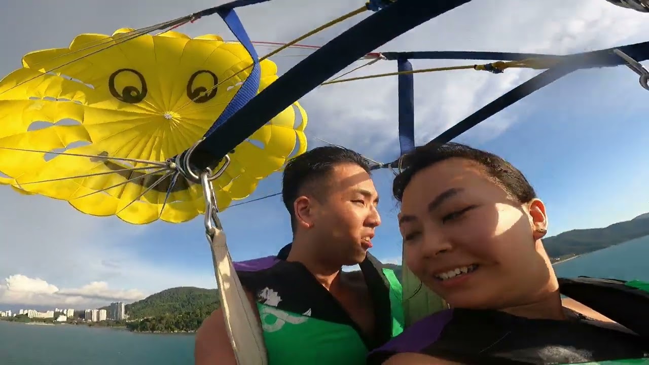 【TZ travel vlog】 penang, malaysia · chapter 2: fly us to the sky✈️paragliding & jet skiing🌅