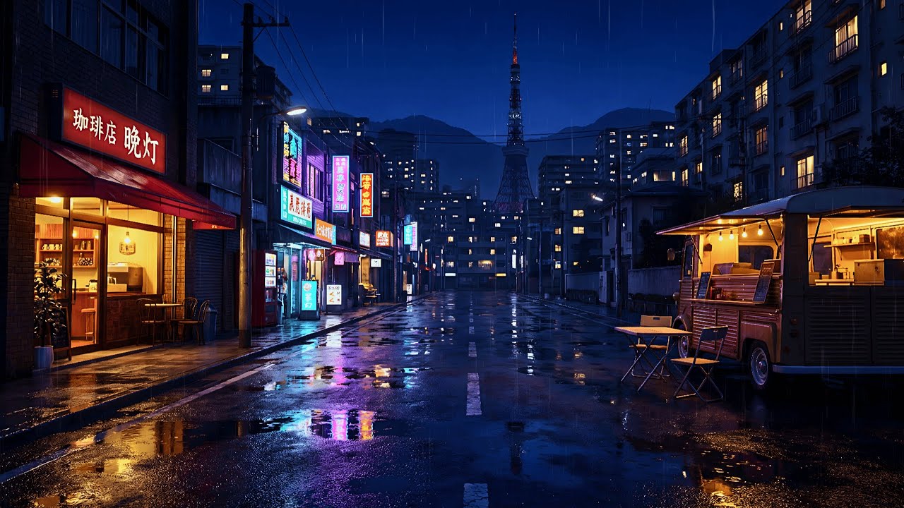 Rainy Night Tokyo Aesthetic 🌧️ 80s Lofi for Study, Focus & Relax