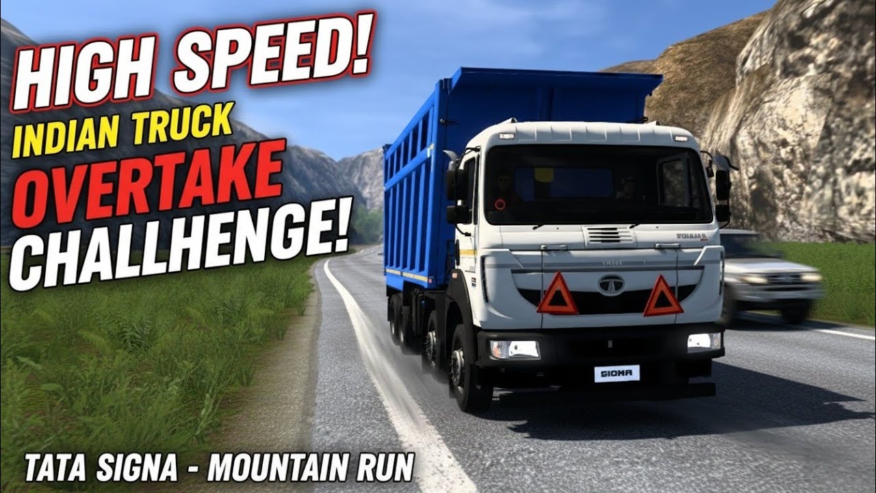 ​🤯 Tata Signa High Speed Challenge! Indian Truck Overtake Mania on Deadly Mountain Roads! #THG 